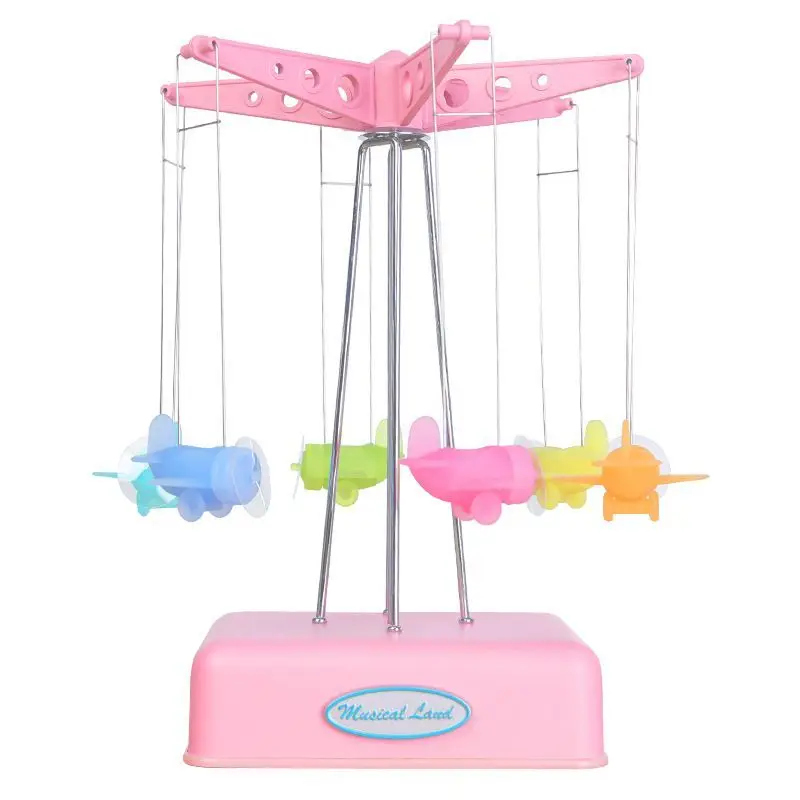 Caixa de Música Acrílica em Formato de Roda Gigante e Avião MDUG (rosa)