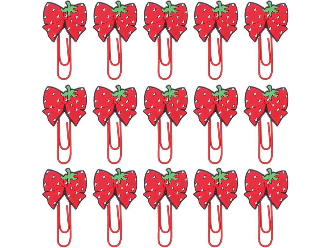 Marcadores De Página Zerodeko Com 30 Clipes Em Pvc E Pingentes Laço Kawaii, Clipes De Papel Decorativos Para Meninas