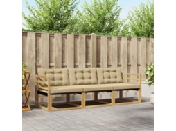 Vidaxl Conjunto De Sofás Para Exterior 3 Unid. Branco E Bege