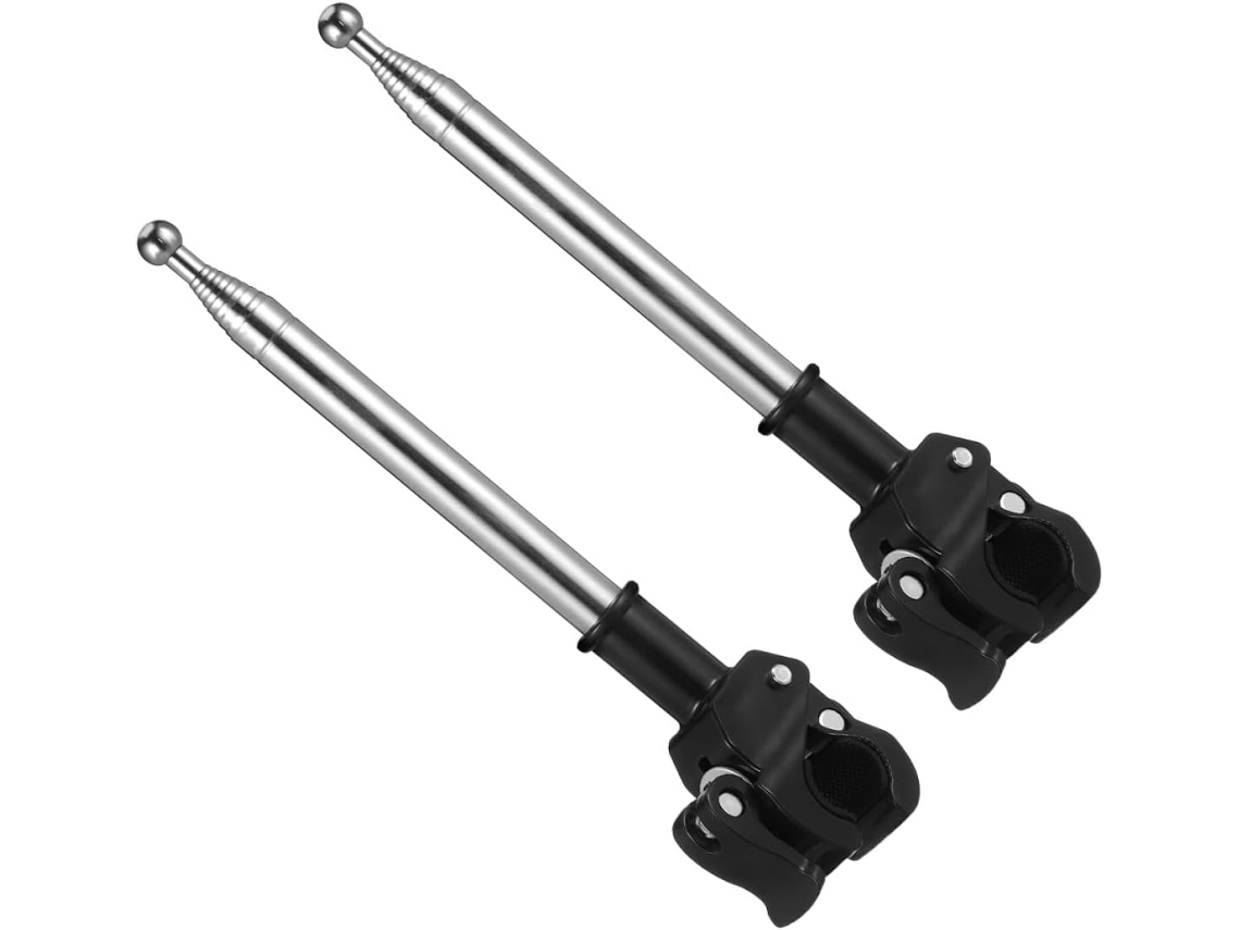 Suporte de Bandeira Healeved de 2 Peças, Robusto, em Aço Inoxidável e Plástico, para Guidões de Bicicleta e Carro, CHABERLU