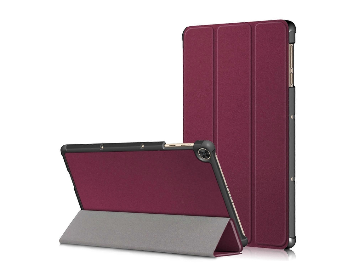 Capa Protetora Tripla De Couro Sintético Para Honor Pad X8 X8 Lite, Huawei Matepad T 10, Antiqueda, Vinho Tinto