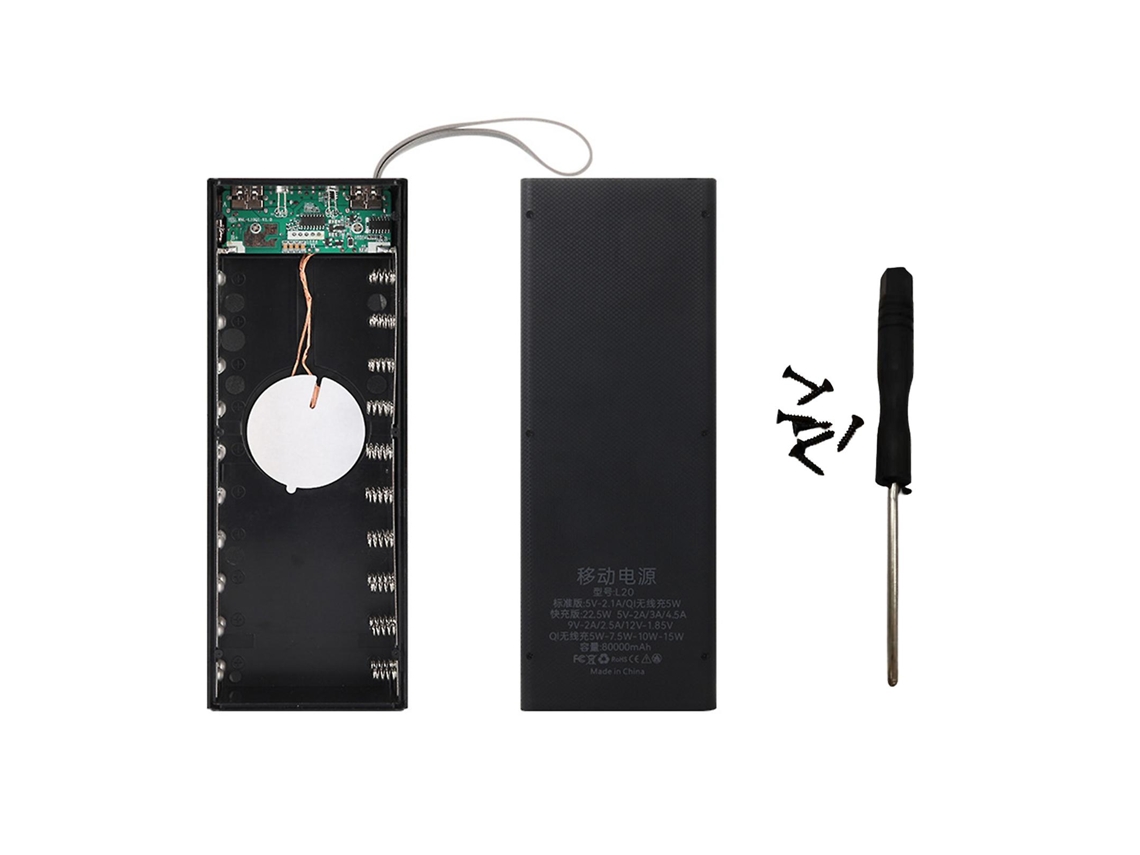Bateria Destacável Do Paládio 20X18650 de 22.5W Qc3.0 para O Poder de Carregamento Sem Fio Da Caixa Do Caso ALLINLESS