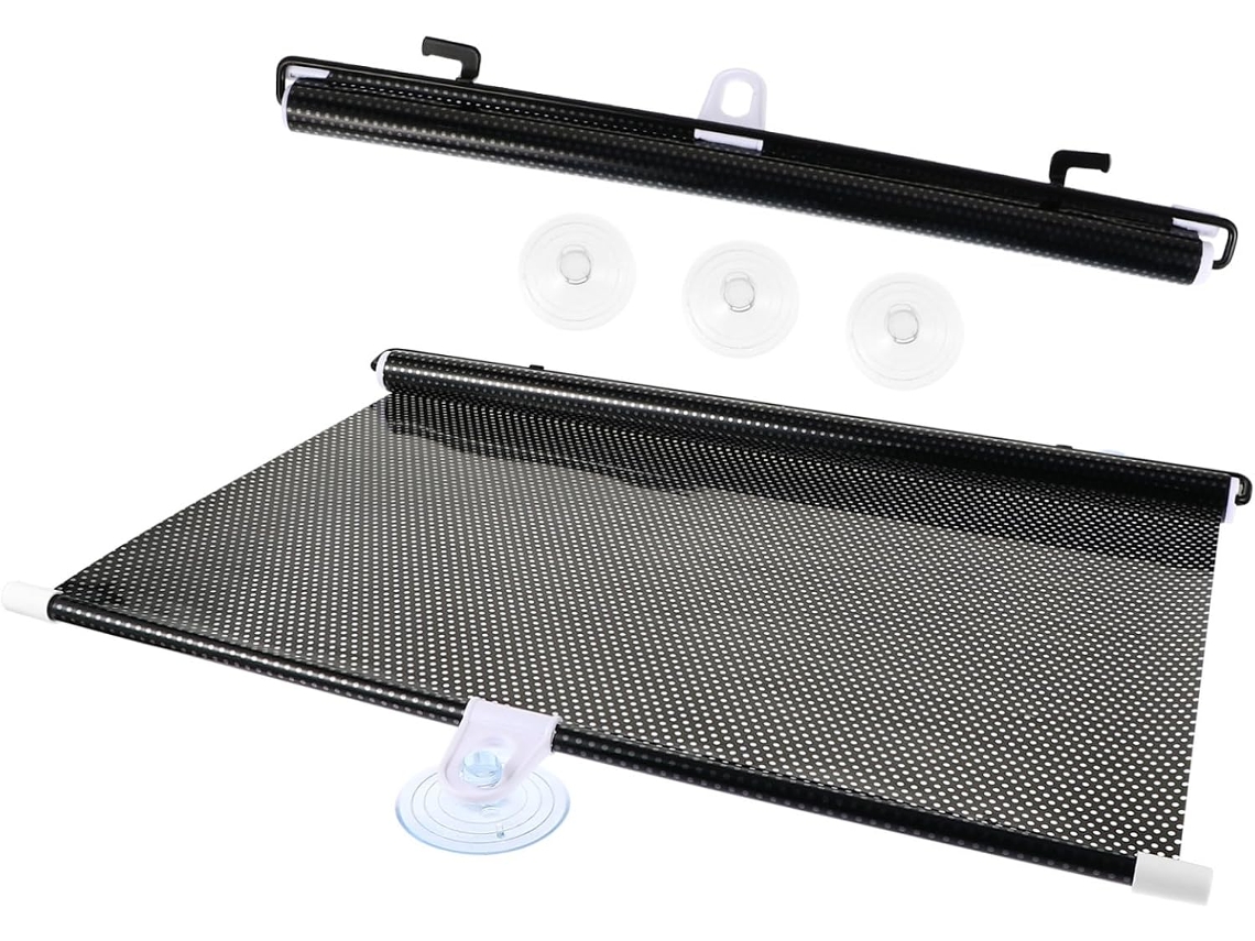 Protetores solares duplos para portas de carro, 2 peças, PVC preto, proteção UV