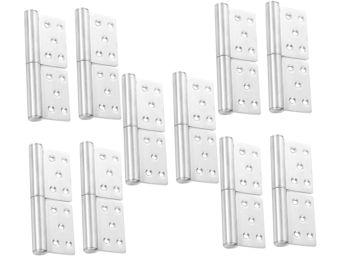 5 Pares De Dobradiças Removíveis De Aço Inoxidável Para Portas De Banheiro E