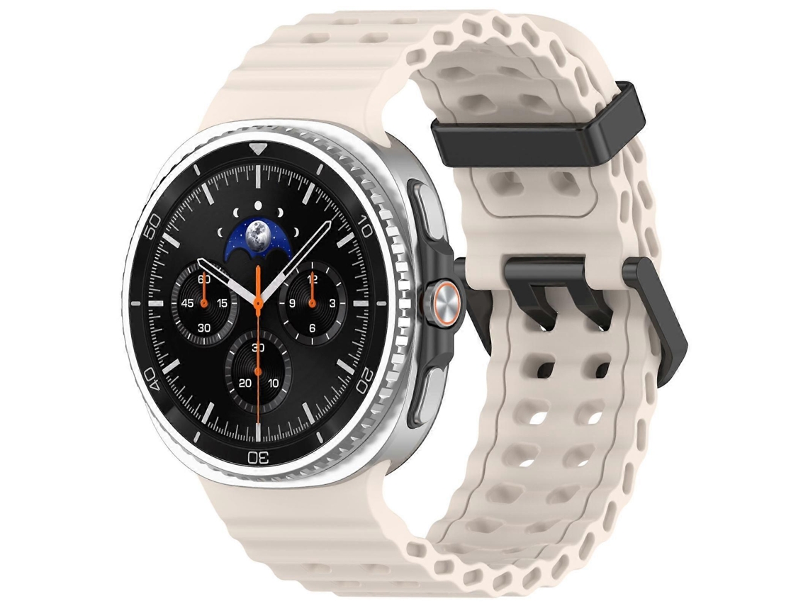 Pulseira De Silicone Xdfind Preta Com Fivela, Cor Sólida Oceano E Furos Em Duas Fileiras Para Samsung Galaxy Watch 8 / 8 Classic.