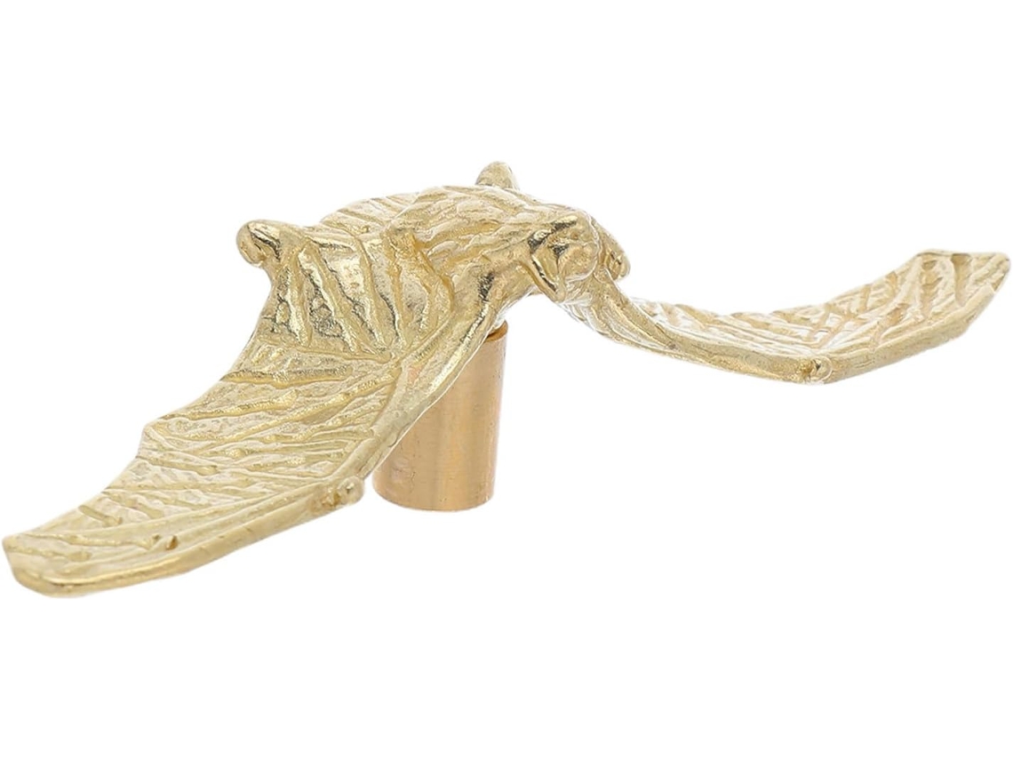 Puxadores De Porta Armário Solustre Em Latão Dourado Com Design Morcego, Resistentes E Versáteis, Ideais Para Armários