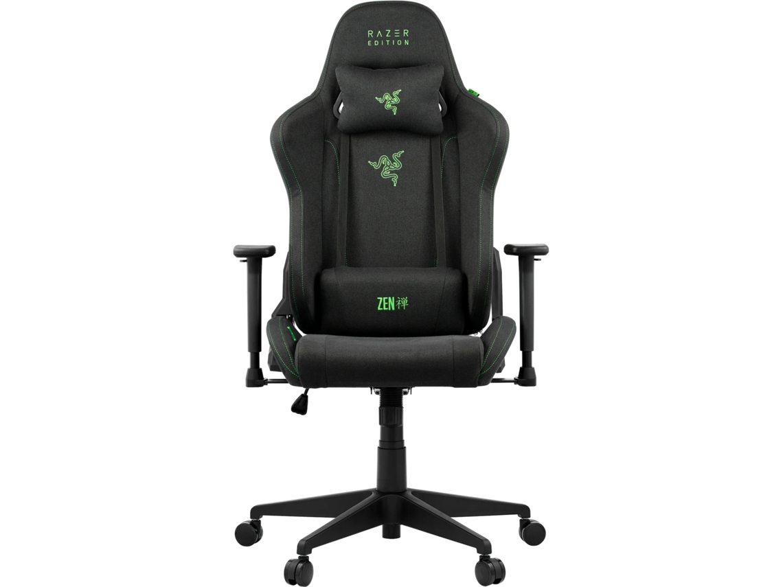 Cadeira gamer Tarok Ultimate com assento acolchoado, preta, Razer Green