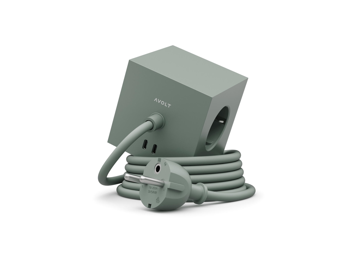 Carregador de Parede AVOLT Square 2x Usb - C (30W - 1.8 M - Verde )