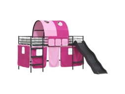 Cama Loft para Crianças Preto e Rosa 90x200 cm Metal MAISON EXCLUSIVE