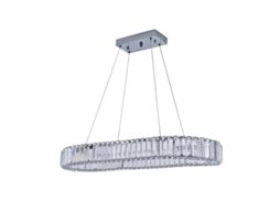 Lustre, Design Oval, Pendente De Cristal Moderno,l70cm Grande,dimmer Com Controle Remoto Oem
