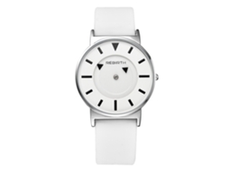 Relógio Analógico de Quartzo com Pulseira de Silicone, Dial Redondo, Branco
