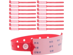 Pulseiras de Identificação Hospitalar Alipis 100 Vermelhas Em Pvc, Duráveis E À Prova D Água, Ideais Para Eventos E