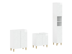 Vidaxl Conjunto De Armários Para Banheiro Com 3 Peças Delft