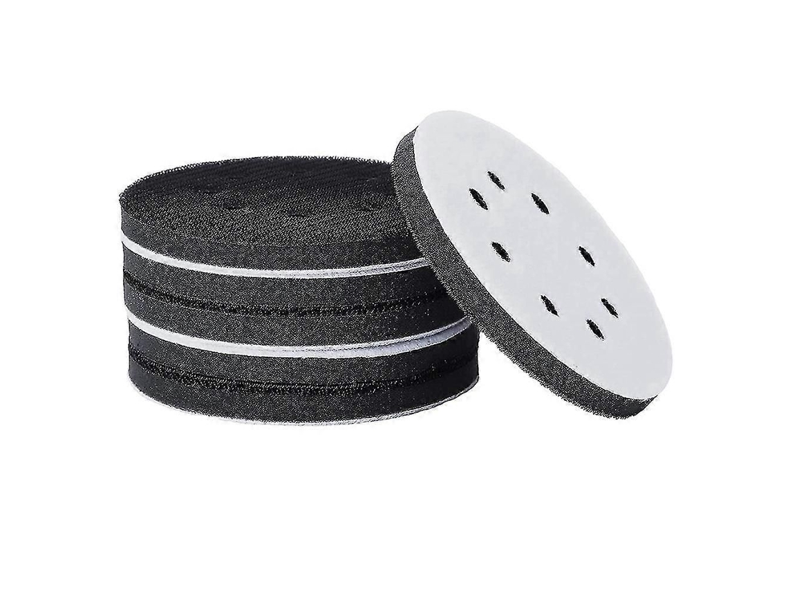 6 Unidades De Disco De Interface De Esponja Macia De 5 Polegadas (125mm) Com 8 Furos, Para Lixas Com Velcro
