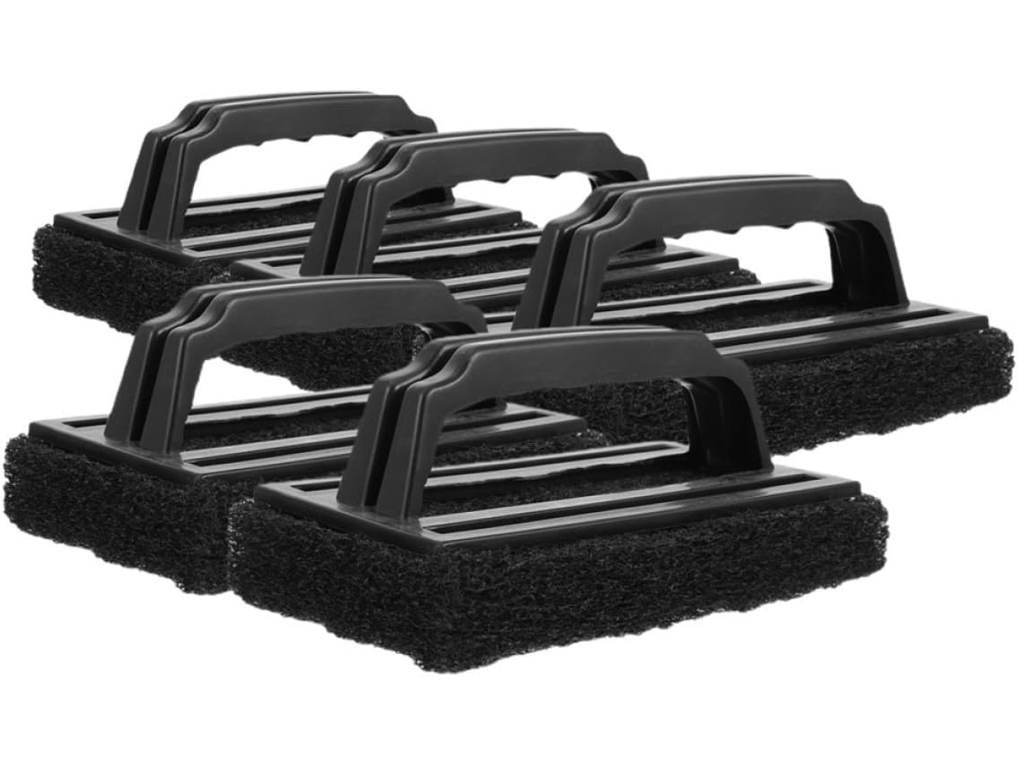 Conjunto De 5 Escovas De Limpeza Para Churrasqueira Com Cabo Preto