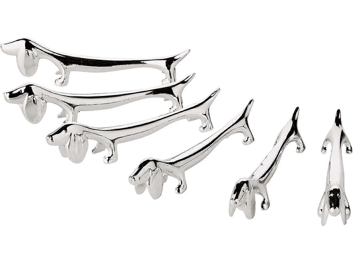 Conjunto De 6 Facas De Mesa Em Aço Prateado, 9 Cm