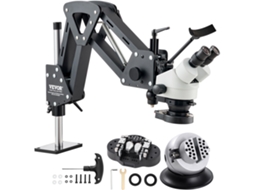 VEVOR Microscópio Multidirecional Mola Suporte Bola Torno Anel Luz 7X-45X