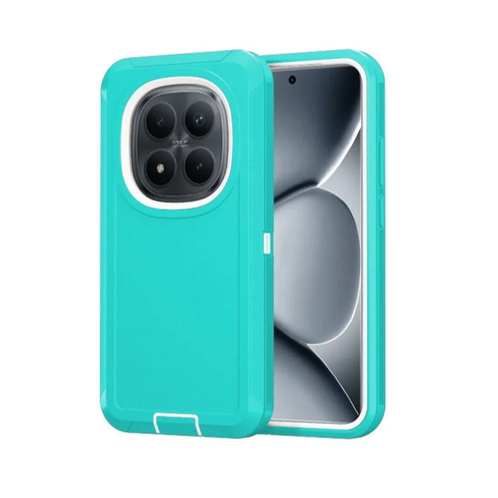(verde E Branco, Redmi 15c 5g (171 Mm)) Capa Protetora Blindada De Três Camadas Específica Para Ott, Resistente A Impactos.