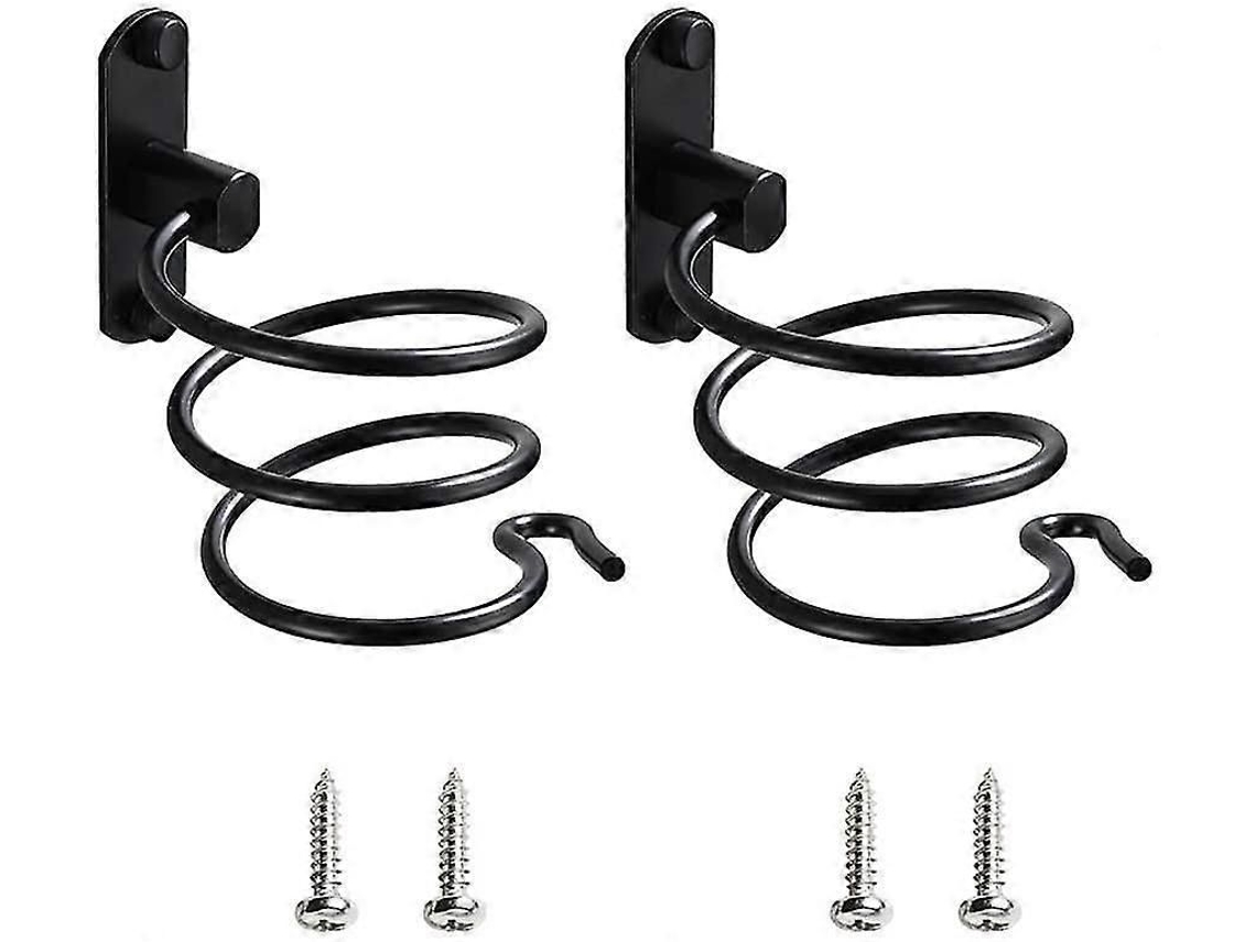 Suporte para Secador de Cabelo, Conjunto 2 Peças, Espiral Preto Parede GOKOCO
