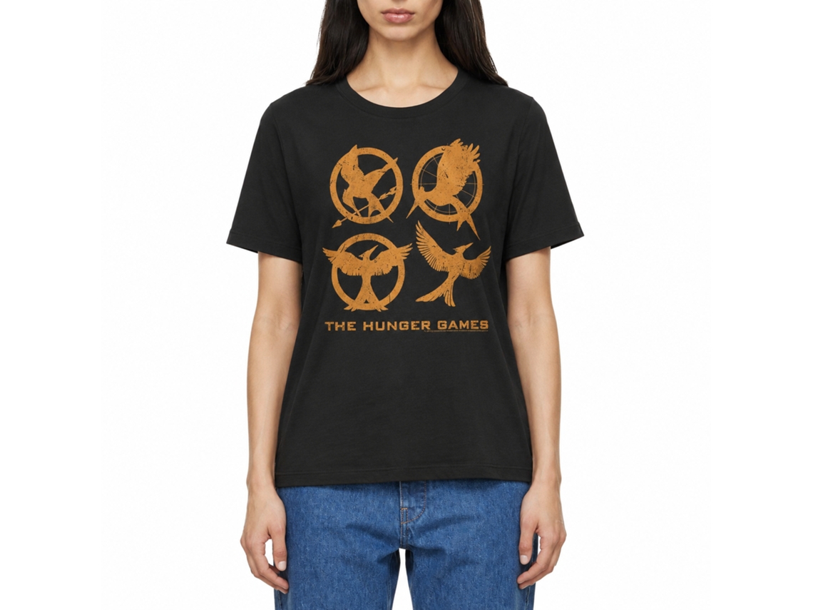 Rockinstone Hunger Games Movie Emblems Black Adult T-shirt Size:m