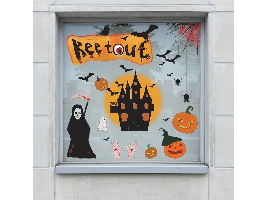 2026 calcomanías de Pared para Halloween Espeluznantes Decoración de Fantasmas Y Calabazas