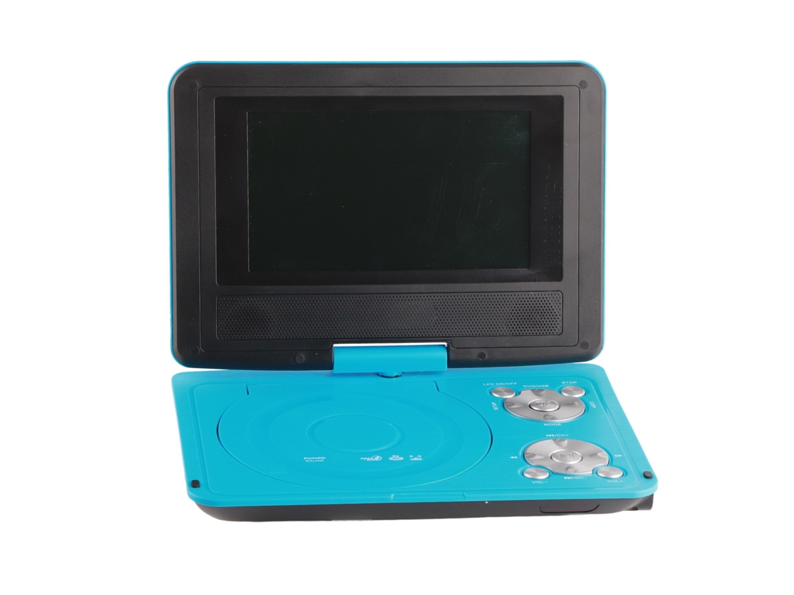 Aetheria reprodutor de Dvd Portátil 6.8 Polegadas Multifuncional para Carro e Exterior com Tv e Bateria (azul)