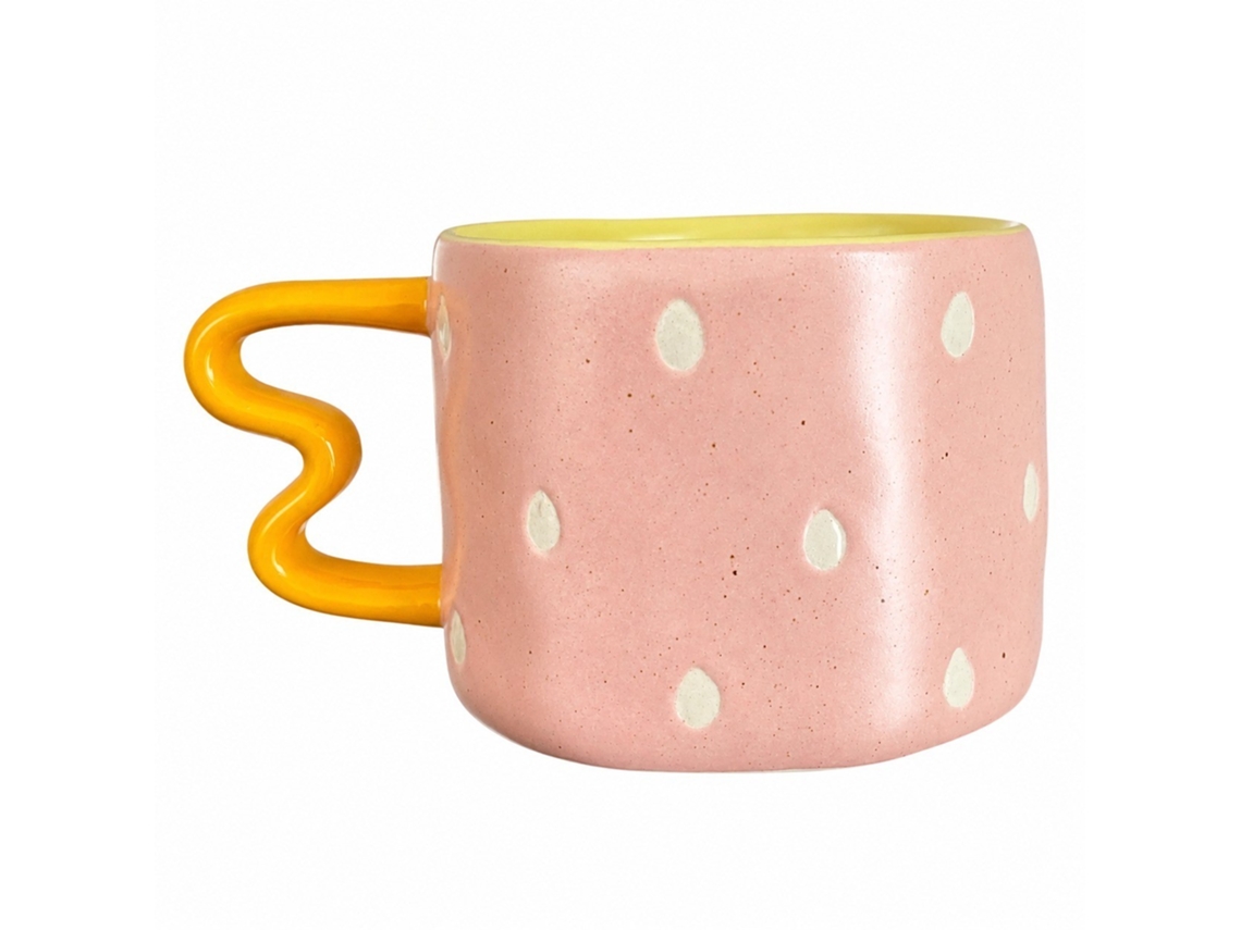 Caneca Rosa Com Asa Pequena, 300 Ml