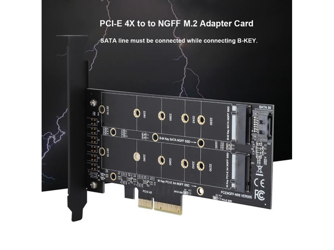 HURRISE Pci-E Expansion Pci Adapter Card Pci-E 4X To M.2 Ssd Nvme Adapter Card Ngff Key B Key M Computer Box