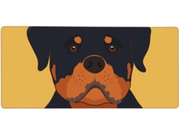 Mousepad Grande para Computador com Estampa de Rottweiler, Base Borracha Antiderrapante, 40 X 90 Cm