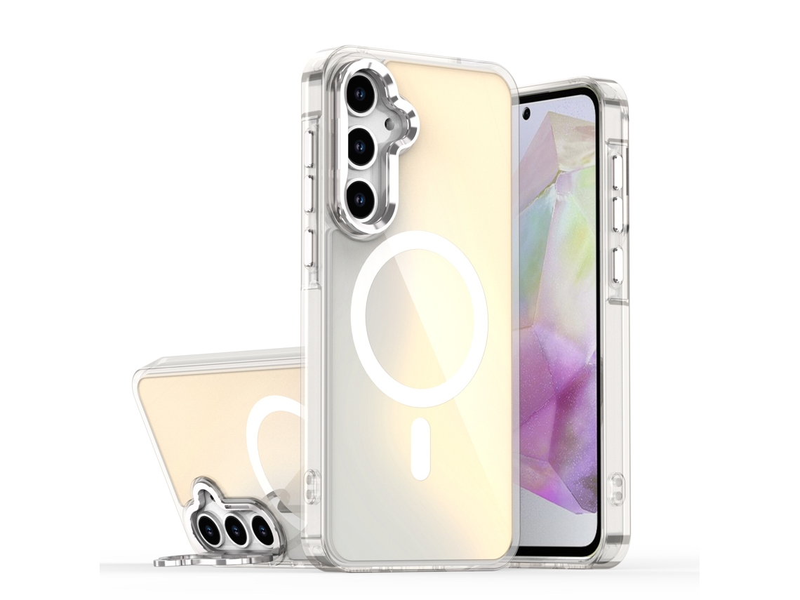 Capa Magnética Para Celular Com Estampa Camaleão De Sombras Brilhantes E Suporte Anti-queda.branco tipo De Suporte De Lente - A15