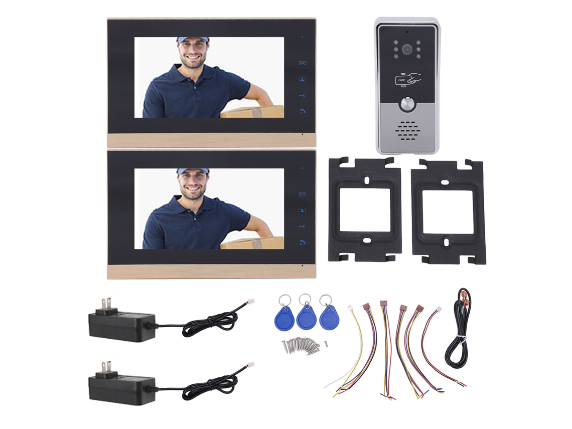 Sistema Interfone Inteligente Com Tela 7" Hd Preto Prata