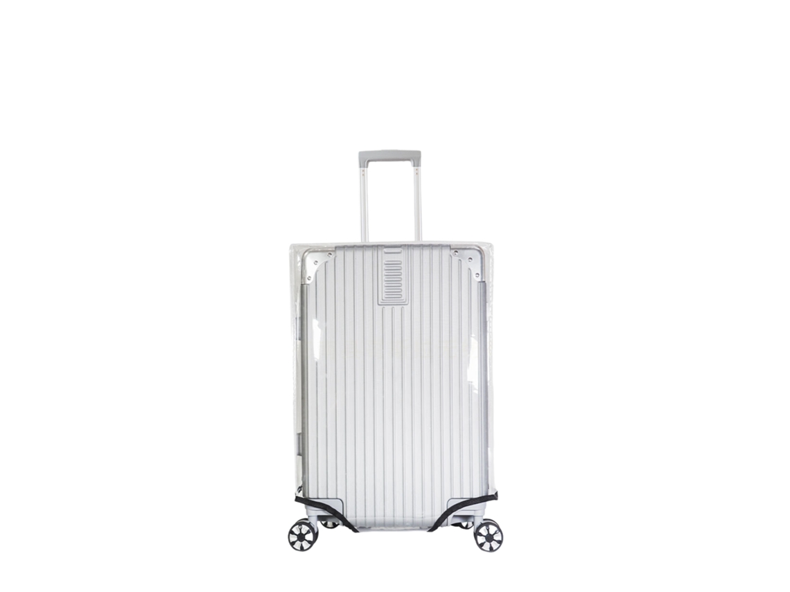 Capa de Bagagem Transparente em Pvc, Cinza, com Fecho de Velcro Grande, 66 Cm BRILVIBERA (26 Polegadas)