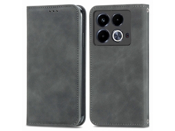 Capa De Celular Flip Magnética Em Couro Sintético Com Toque Retrô Para Infinix Note 40
