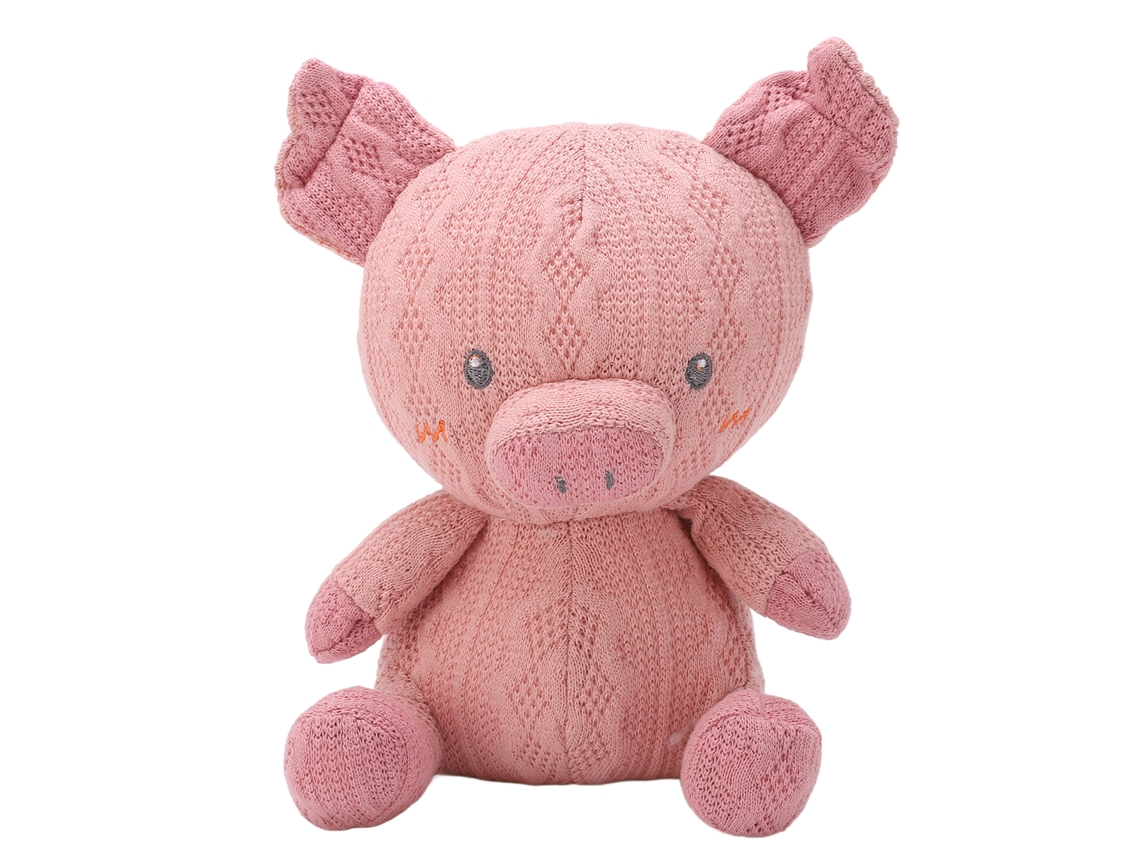 Mali brinquedo de Pelúcia Porco Rosa Tricot Macio para Bebês Meninas Adultos 22cm