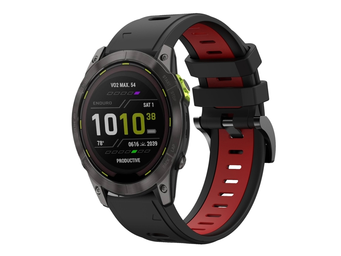 Bracelete Esportivo Silicone para Garmin Enduro 3 com duas cores Preto e Vermelho XIAOMOYU
