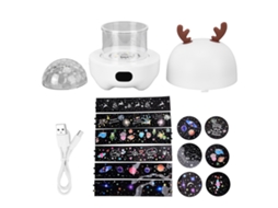 Luz Noturna Alto-falante Projeção Giratória 360° Alto-falantes Portáteis Sem Fio Led