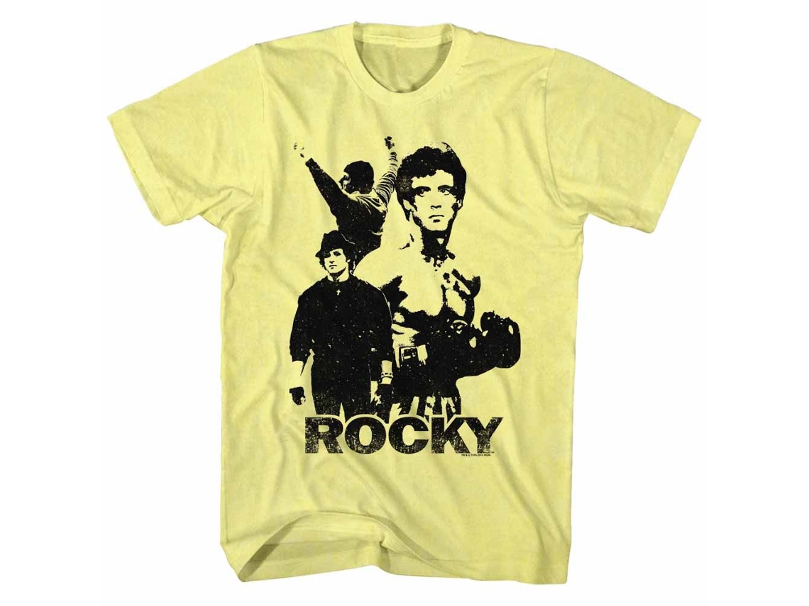 Unisex Adult T-shirt Rockinstone Rocky Movie 3 Stallions Heather Yellow Sizexl