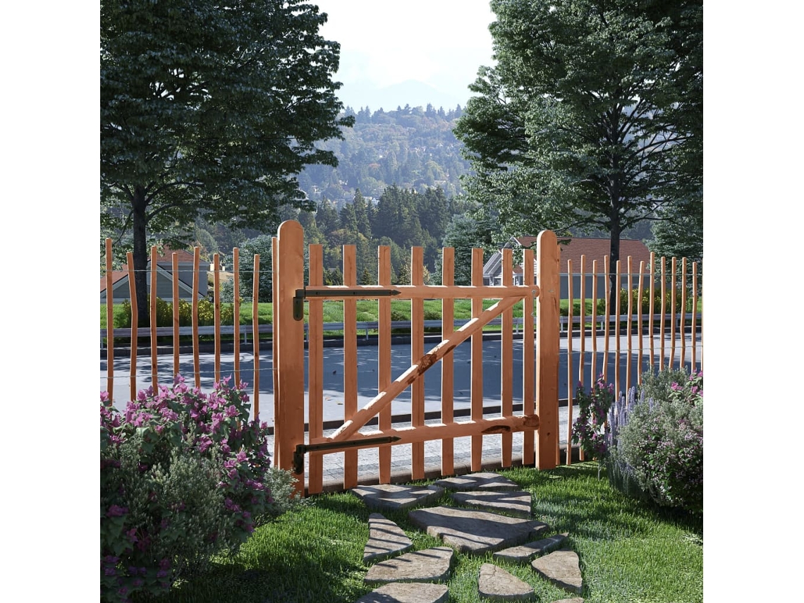 Vidaxl Portão Para Cerca 1 Pc 100x90 Cm Madeira De Aveleira Impregnada