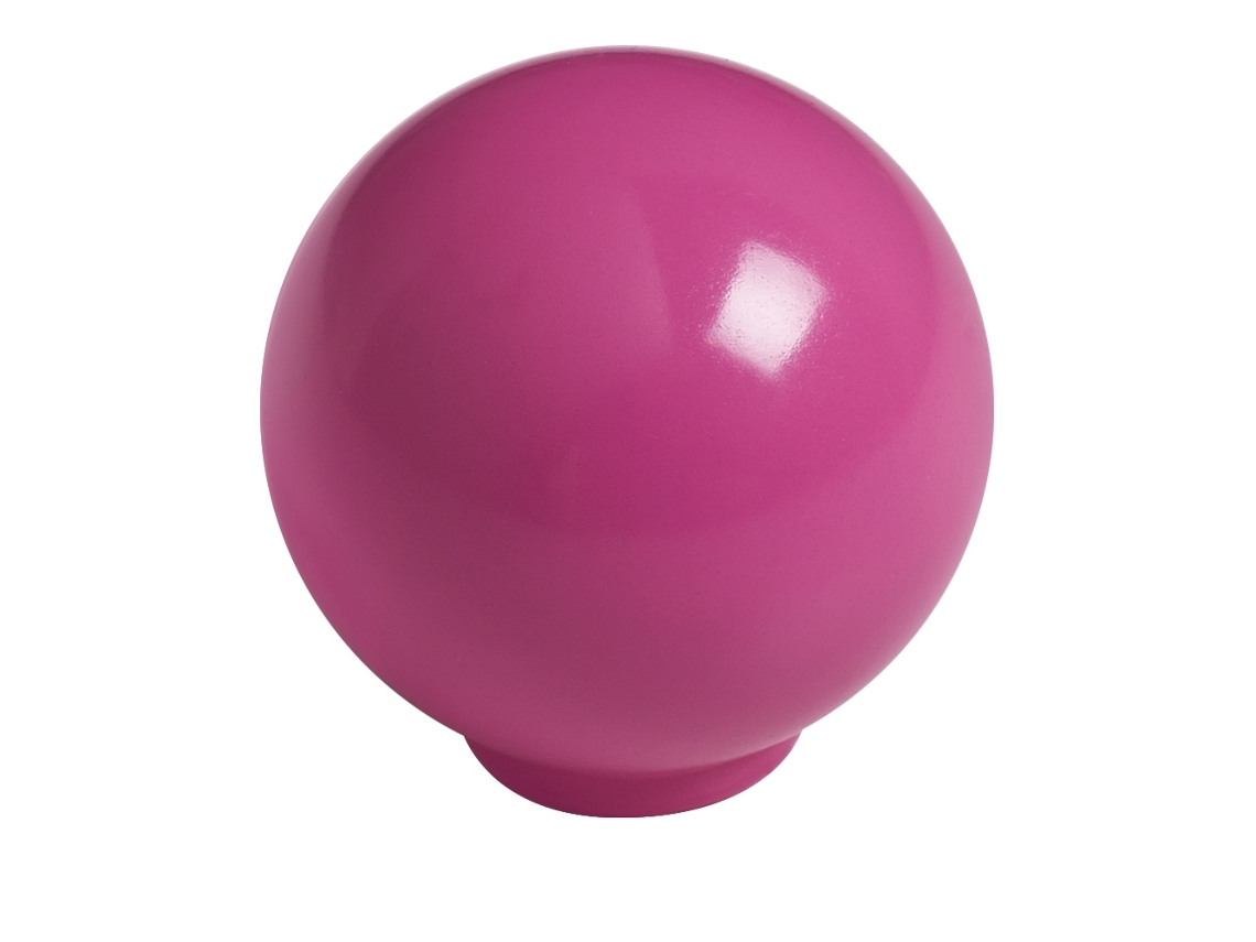 Pacote com 50 Puxadores de Bola Abs de 34 mm de Diâmetro Magenta Brilhante HARDWAREXCHANGE
