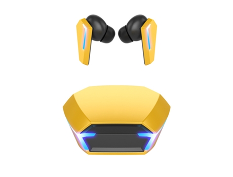 Auriculares Bluetooth True Wireless SENLIN Binaural Tws para Gaming com Display Digital de Baixa Latência Amarelo