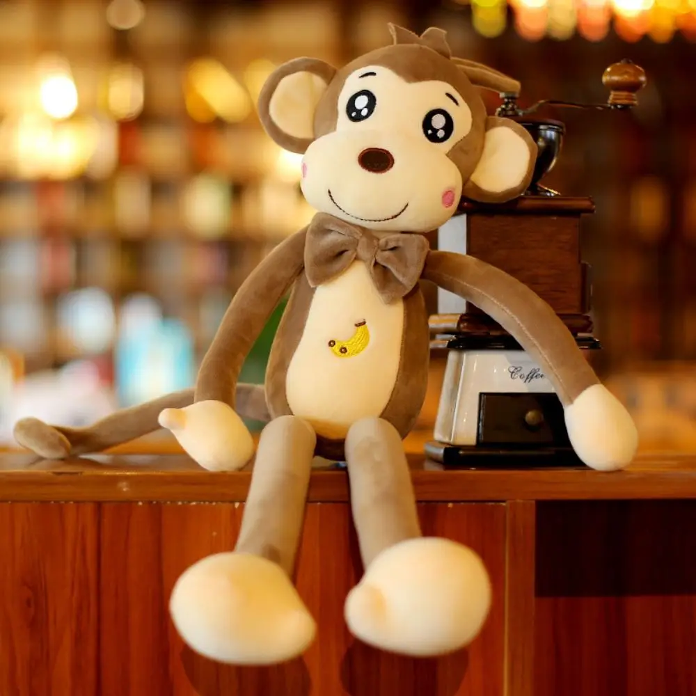Macaco de Pelúcia em Algodão Pp , Boneco de Macaco de Desenho Animado Fofo, Brinquedo Infantil. MDUG (marrom 40 Cm)