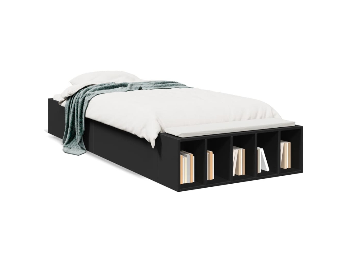 Estrutura de Cama MAISON EXCLUSIVE Derivados de Madeira Preto (75x190 cm)