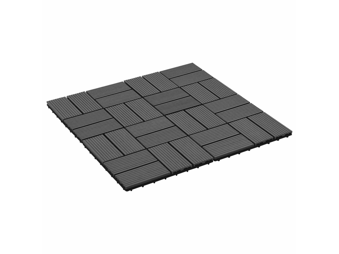 Vidaxl Telha De Deck 22 Unid. Preto 30 X 30 Cm Wpc
