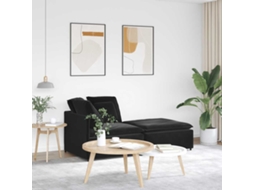Vidaxl Sofá Modular Com Pufes E Almofadas Veludo Preto