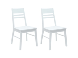 Conjunto 2 Cadeira De Jantar Vidaxl Branco Madeira De Seringueira Maciça (43 X 54 X 89 Cm)