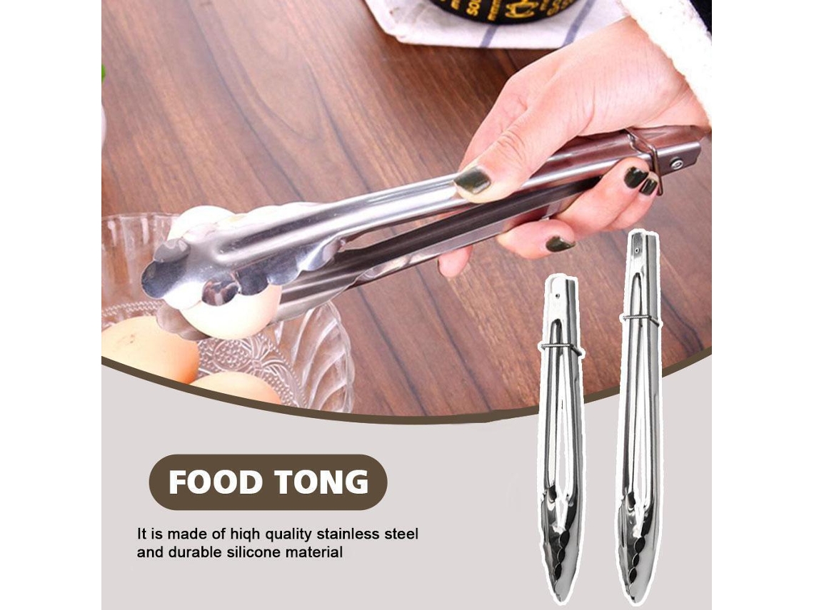 2 Peças Pinças De Cozinha De Aço Inoxidável Para Servir Alimentos, Grelha, Pinças Multiuso Para Cozinhar SUNNY SPACES