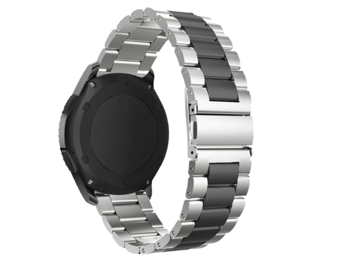 Bracelete Aço Ajustável para Amazfit GTS Cinzento e Preto