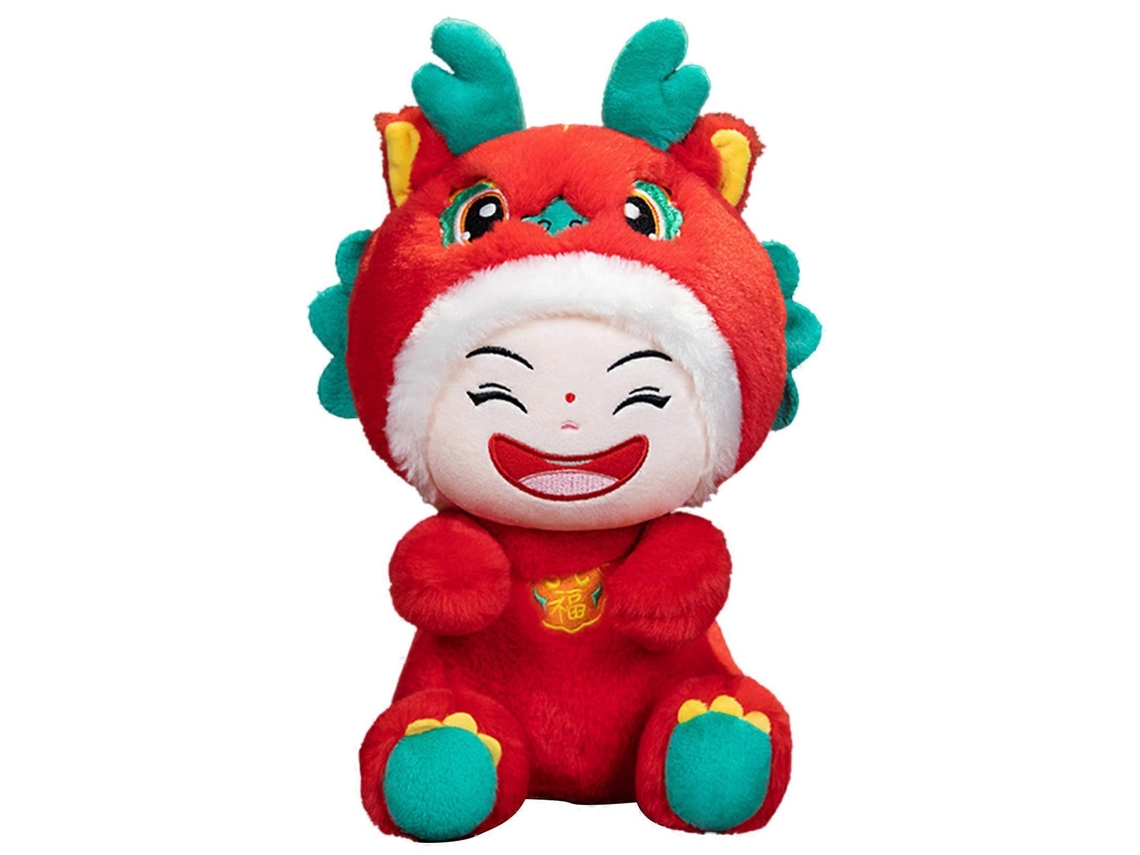 Boneco De Pelúcia De Dragão Vermelho, 25cm