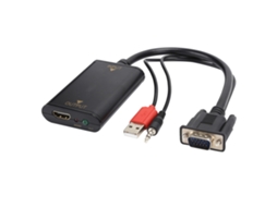 Cabo Usb Com Adaptador De Áudio, Conversor De Vídeo Vga Para Hdmi, Excelente Desempenho. Aquaforge