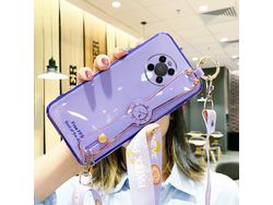 Capa com Cordão para Xiaomi K40 Textura Macia Roxo